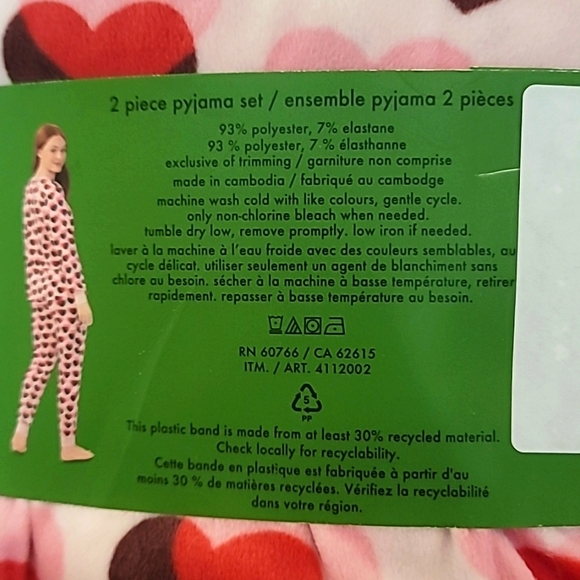 Kate Spade Women's 2 piece pajama set, Hearts - Picture 4 of 4